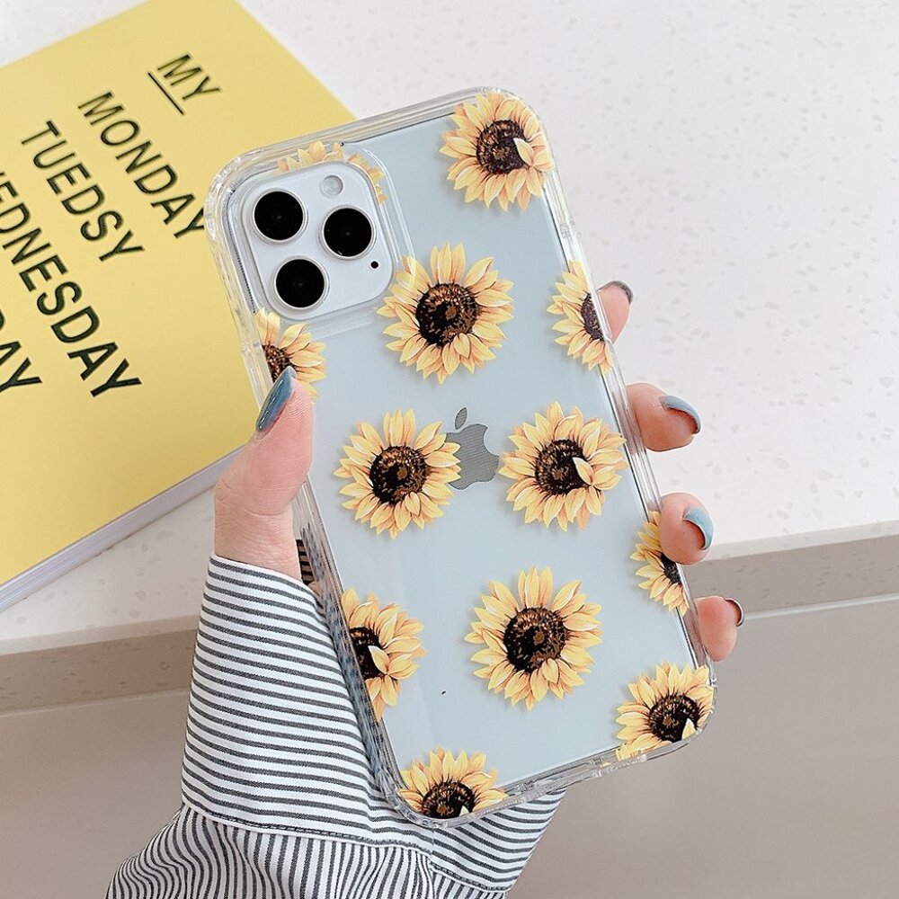 NEW iPhone 13/12/11/Pro/Max Protective Sunflower case - Picture 1 of 4
